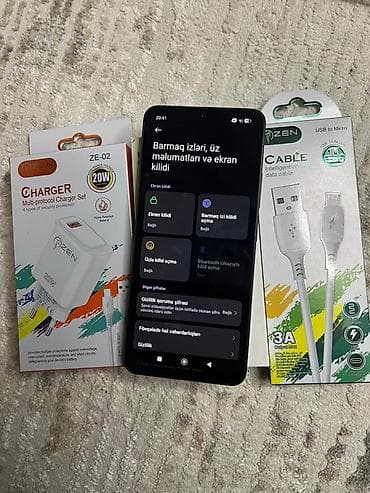 telefon satişi: Redmi 14C, 128 GB, rəng - Qara, Barmaq izi, Face ID — 9