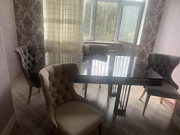 Ev üçün mebel: Yemək otağı və qonaq otağı mebel dəsti - Yemək masası: parlaq qara — 2