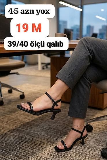 Qadın sandaleti – nazik kəmərli, açıq burunlu, kvadrat uclu — 2
