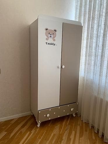 dolab ofis: Oğlan və qız üçün, İşlənmiş, 2 qapılı, Açılan, Düz dolab — 3