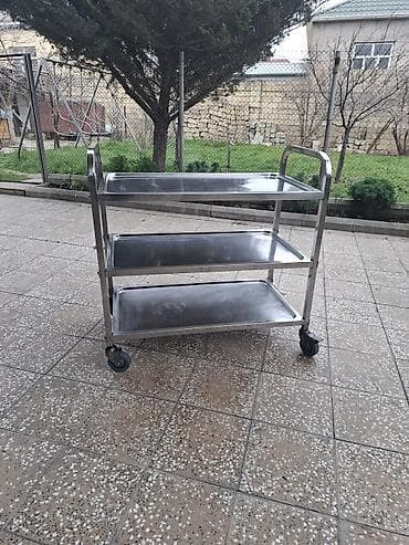 Холодильное оборудование: Paslanmayan poladdan 3 mərtəbəli servis arabası - Material: tamamilə — 3