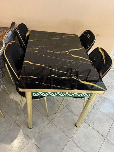 balkon ucun stol stullar: Mətbəx üçün, Yeni, Açılan, Dördbucaq masa, 4 stul — 1