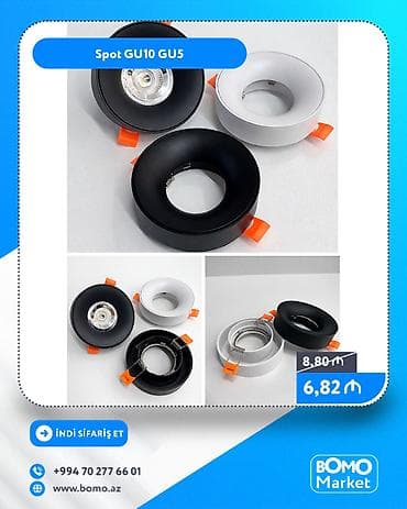 🔥 Spot GU10 GU5 ✅ Marka: No Brand ✅ Rəng: Ağ, qara, antrasit ✅