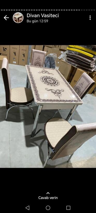 mətbəx stol: Mətbəx üçün, Yeni, Açılan, Dördbucaq masa, 4 stul — 28