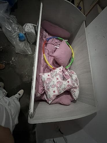 paneller: Uşaq beşiyi – AK BEBE - Material: MDF/laminat kombinasiyası, ağ və — 1