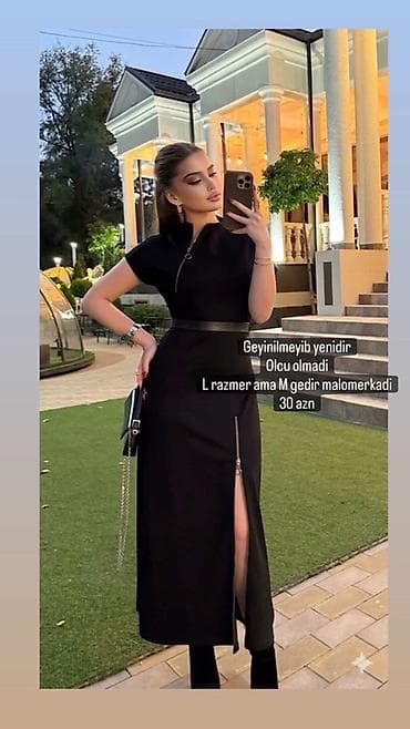 butik picuki: Qara rəngli gumus detallar ilə midi don Yenidir, geyinilmeyib. Olcu — 1