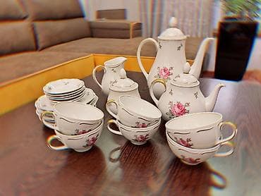 Ev və bağ: Çay dəsti, rəng - Ağ, Farfor, 6 nəfərlik, Almaniya — 6