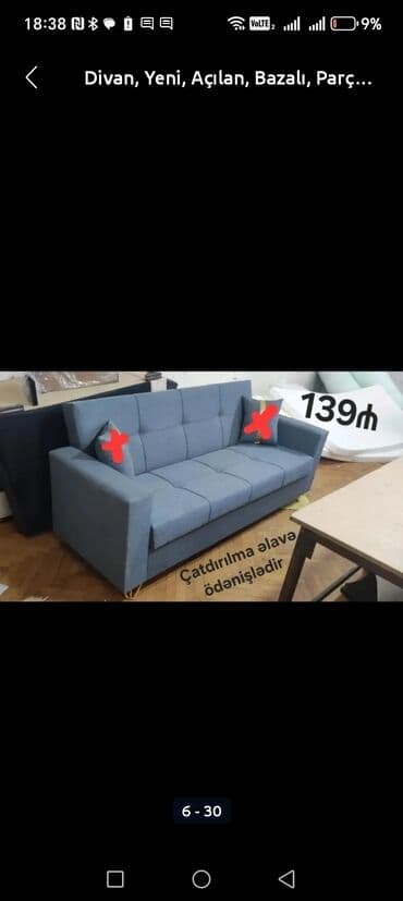 qupka: Divan, Yeni, Açılmayan, Bazasız, Nabuk, Ödənişli çatdırılma — 16