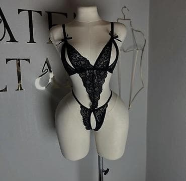 ucuz kisi geyimleri: Məhsul: Qara krujeva bodi-lençeri - Material: incə krujeva və elastik — 2