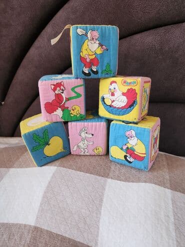 советские игрушки: Мягкие игрушки-кубики. Сказки " Колобок", " Курочка Ряба", "Репка" — 2