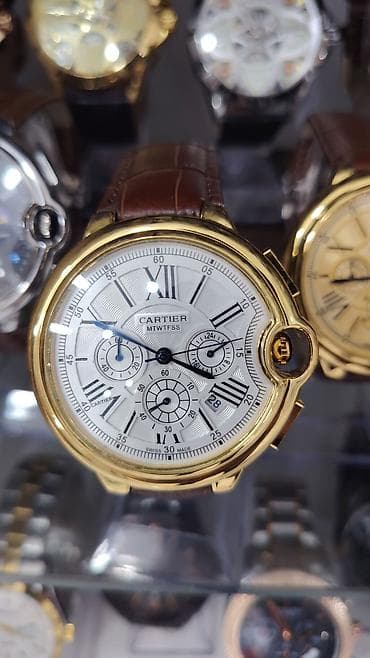 Наручные часы: Cartier kişi qol saatları – klassik Roma rəqəmləri və xronoqraf — 1