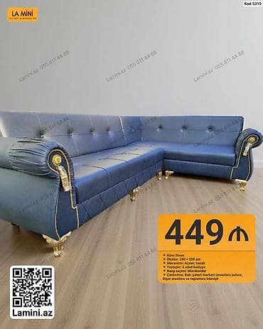 Divanlar: Künc divan – La Mini - Ölçü: 280 × 200 sm - Mexanizm: Açılan, bazalı - — 1