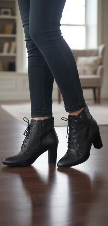 çəkməcə: Uzunboğaz, Ölçü: 40, rəng - Qara, İşlənmiş — 1