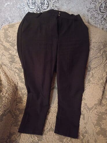 qadin pencekleri: Qadın geyimləri dəsti - Qara klassik şalvar: Yüksək belli, dar kəsim — 2