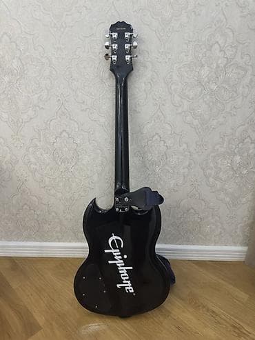 gitara simi: Orginal Epiphone SG tərzində elektrik gitara – qara rəng SG formalı — 3