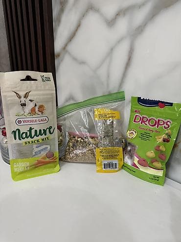Hamster üçün tam dəst 2eded (erkek) hamster, 2 eded qefes, yem — 5
