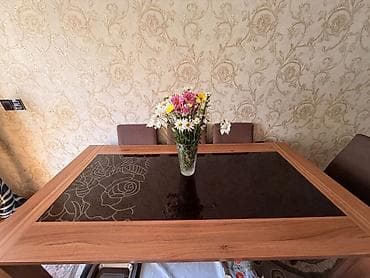 Qonaq otağı üçün, İşlənmiş, Açılmayan, Kvadrat masa, 8 stul — 4
