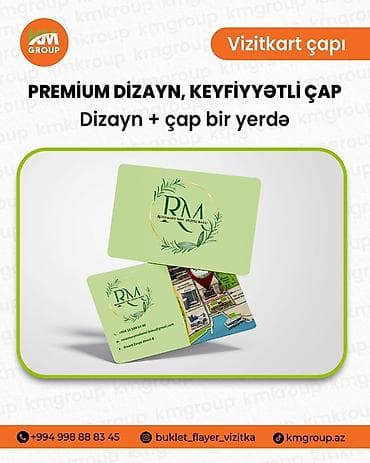 Xidmətlər: 500 ədəd vizitkart - 40 AZN ( dizayn daxil ) — 4