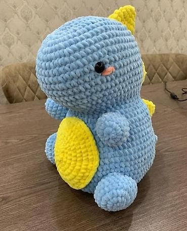 Məhsul: Əl işi toxunma yumşaq oyuncaq – Dinozavr - Material: qalın