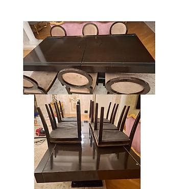 Masa və 6 stul 180 azn❗Masa mexanizmlidi 180 acilanda 2,20metr olur