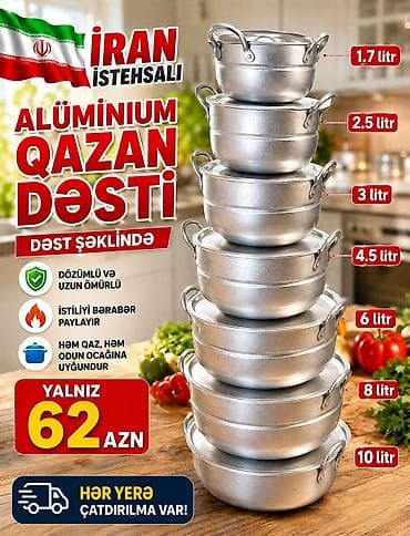 qazma baltaları: Qazan, rəng - Gümüşü, Alüminium — 1