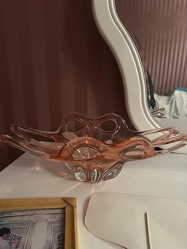 Şüşə dekorativ meyvəlik/kasa - Material: qalın, keyfiyyətli şüşə -