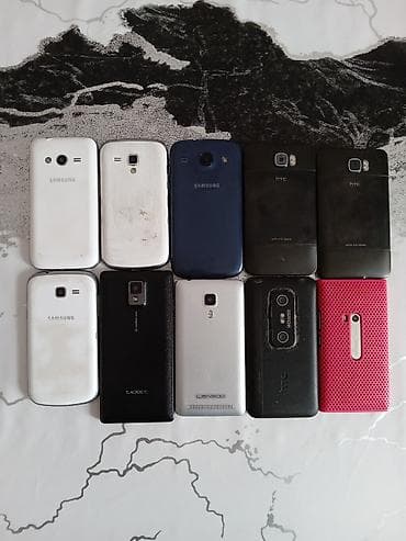 samsung note 9: Kolleksiya şəklində köhnə model smartfonlar toplusu. 10 ədəd ZAPÇAST — 2