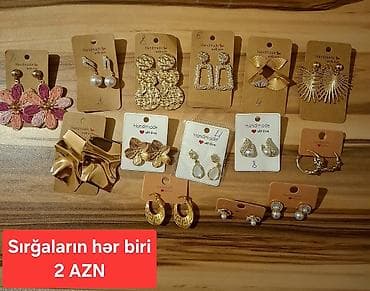bijuteriya: Məhsul: Qadın sırğaları kolleksiyası Xüsusiyyətlər: - Hər biri 2 AZN — 1