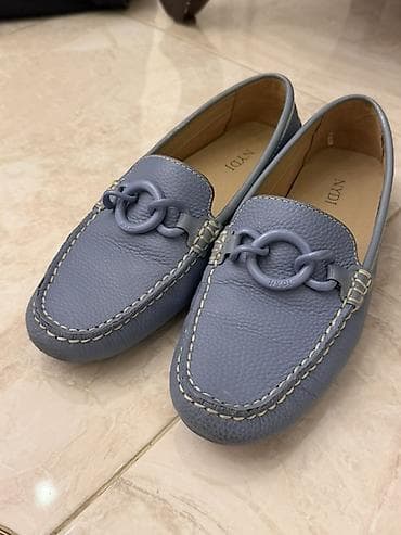 NYDI qadın loaferləri - Rəng: boz-mavi - Üst material: dənəvər