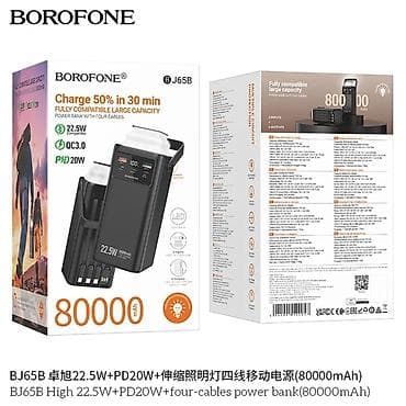 telefonlae: Kateqoriya: Power banklar Brend: Borofone Model: BJ65B Black Tutum — 1