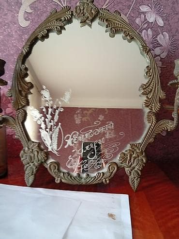 dekor qaymaq: Güzgü Masaüstü, Oval, Dekorativ, Naxışlı — 1