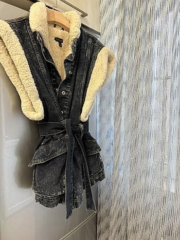 cins kombinezon: Qız uşaqları üçün dəriyə bənzər yuyulmuş qara denim — 2