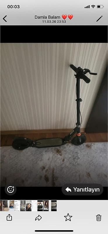 Qatlanan şossesürmə skuteri - Rəng: qara - İki təkərli, şəhər içi