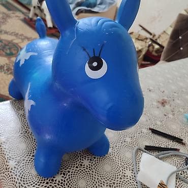 Oyuncaqlar: Məhsul: Uşaq üçün şişmə tullanma oyuncağı – mavi rəngdə, eşşək/at — 1