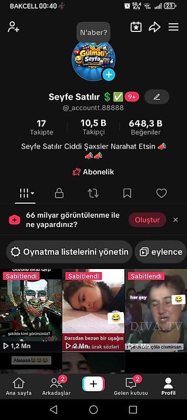 Məhsul: TikTok səhifəsi – “Gülməli Səyfa” mövzulu kontent hesabı