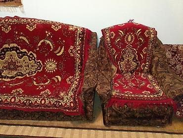 kreslo divan: Klassik yumşaq mebel dəsti - Tərkibi: 3 nəfərlik divan + 2 ədəd iri — 4