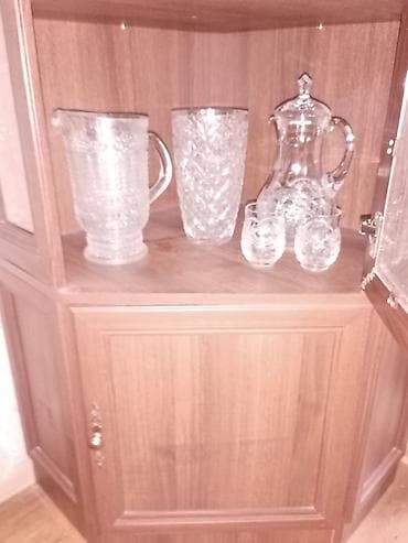 Büllur/qəlib şüşə dəst gedim xurustallardi-1 ədəd qapaqlı sürahi