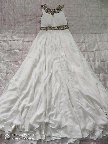 Zərif ziyafət/libas dəsti – 2 ədəd uzun gecə geyimi 1) Ağ uzun don -