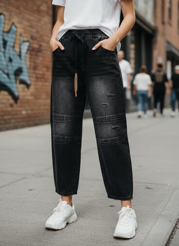 Манежи: Oğlan üçün qara rəngli baggy jeans şalvar - Model: rahat “baggy” at lalafo.az — 1 Манежи: Oğlan üçün qara rəngli baggy jeans şalvar - Model: rahat “baggy” — 1