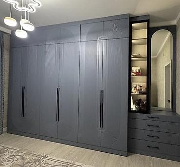 dekorativ esyalar: Müasir dizaynlı qarderob sistemi - Rəng: tünd boz (mat effektli) - Ön — 7