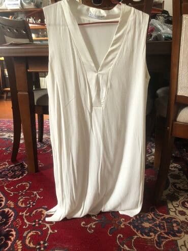 женские хлопковые трусики: Bu ağ rəngli qolsuz tunika rahatlıq və zərifliyi birləşdirir. V-yaxa — 1