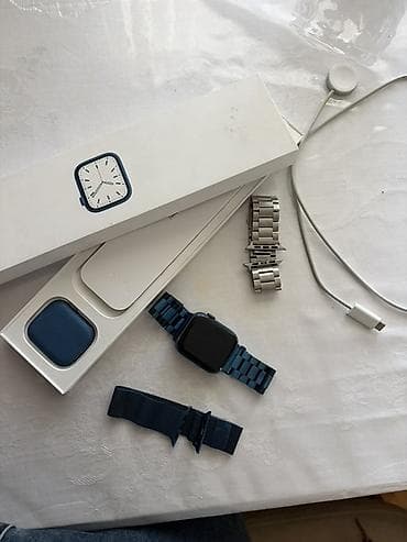 Наручные часы: Apple Watch Series 7 45mm (alüminium göy rəng korpus) – tam dəst — 3