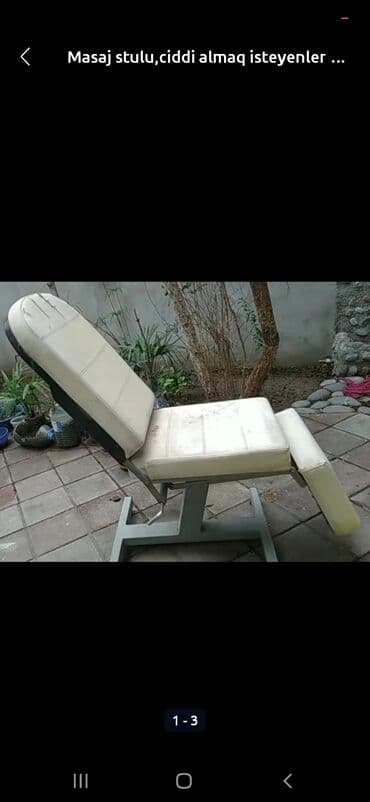 İşlənmiş, Masaj kuşetkası, Qatlanan, rəng - Süd rəngi