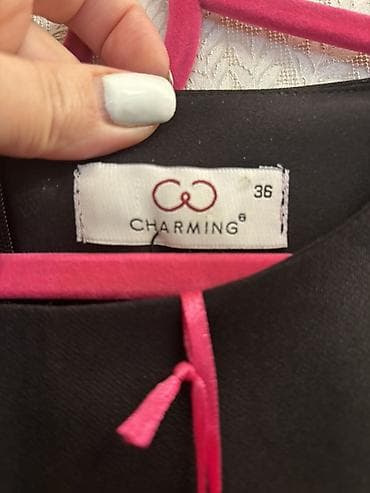 charming: Charming markalı qadın paltarı - Rəng: qara - Ölçü: 36 - Model: sadə — 1