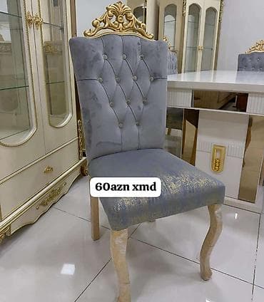 salon stulları: Qonaq otağı üçün, Yeni, Qatlanmayan, rəng - Boz Stul — 1