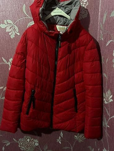 qadin pencek: Qadın qışlıq puf şişmə gödəkçə - Rəng: parlaq qırmızı, iç hissə boz - — 4