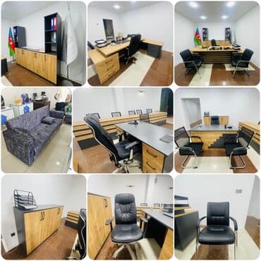 белый офисный стол: Hamısı birlikdə 2000₼ - böyük müdür stolu - arxa böyük şkafı - balaca — 1