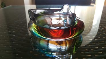 пепельница: Пепельница. цветное стекло чехия — 1