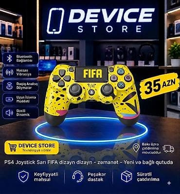 PS4 Joystick – FIFA dizaynlı Xüsusiyyətlər: - Bluetooth bağlantısı - lalafo.az -da PS4 Joystick – FIFA dizaynlı Xüsusiyyətlər: - Bluetooth bağlantısı -