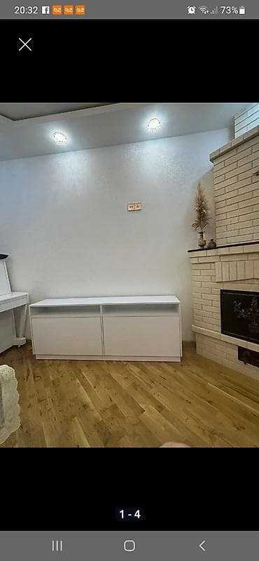 Ağ rəngli minimal dizaynda TV altlığı / konsol - Material — 1